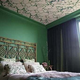 Margate Marble Wallpaper Midnight Lavender Poodle and Blonde