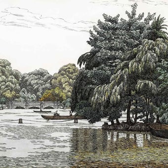 Panoramatapete The serpentine Original Les Dominotiers