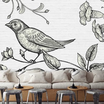 Birdy 3 Panel Grey Walls by Patel