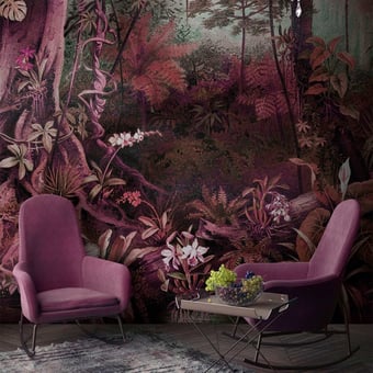 Jungle Panel Magenta Walls by Patel