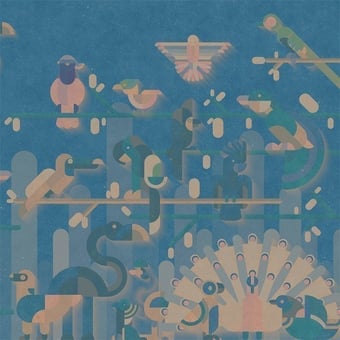 Flamingo Panel Blue Walls by Patel