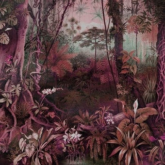 Papier peint panoramique Jungle Magenta Walls by Patel