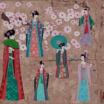 Carta da parati murale Kimono Bear Walls by Patel