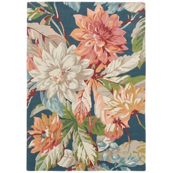 Dahlia and Rosehip Teal Rug 170x240 cm Sanderson