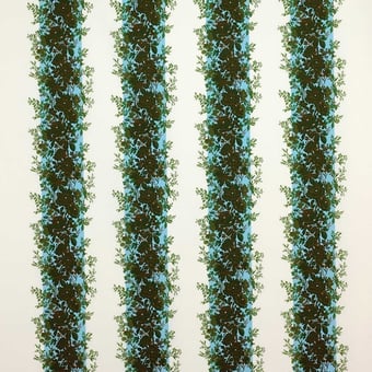 Rayure Fleurie Fabric Sauge Edmond Petit