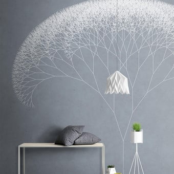 Trees 2 Panel Blue Walls by Patel