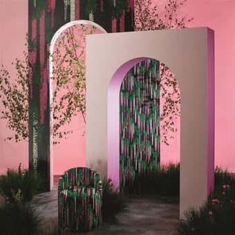 Papel pintado mural panorámico Wisteria Alba Magenta Christian Lacroix