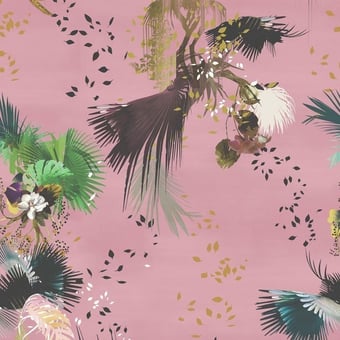 Papel pintado mural panorámico Oiseau Fleur Bourgeon Christian Lacroix
