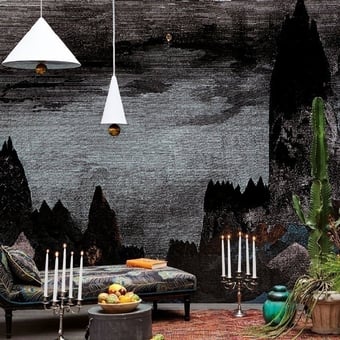 Papel pintado mural panorámico Carpates Celadon 240x280 cm - 4 tiras Bien Fait