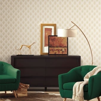 Scalloped Pearls Wallpaper Cream/White York Wallcoverings
