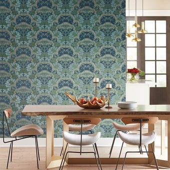 Yarrow Nouveau Wallpaper Gray/Cream York Wallcoverings