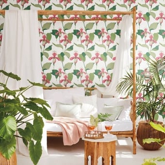 Lady Slipper Wallpaper Gold/Gray York Wallcoverings