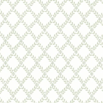 Carta da parati Trellis Leaves White Borastapeter