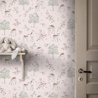 Papier peint Deer Love Pink Borastapeter