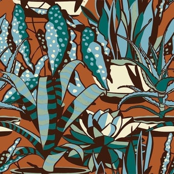 Agaves Fabric Brown Nobilis