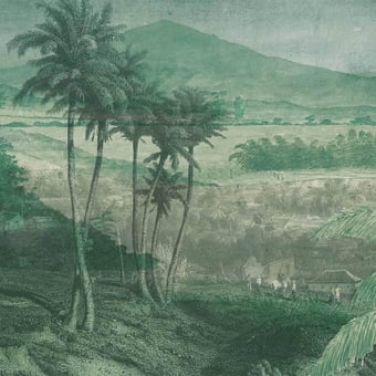 Carta da parati murale Paysage Lointain I Gris Neutre Quinsaï
