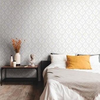 Diamond Shadow Wallpaper White/Gray York Wallcoverings