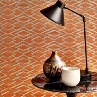 Geometric Silk Wallpaper Midnight Jane Churchill