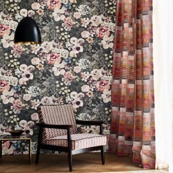 Marble Rose Wallpaper Charcoal Jane Churchill