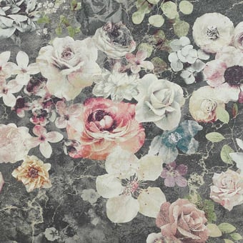 Marble Rose Wallpaper Charcoal Jane Churchill