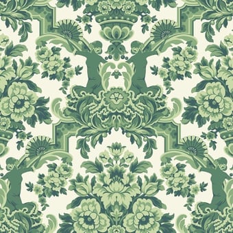 Lola Wallpaper Forest Green Cole and Son