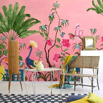 Papier peint panoramique Neo-Tea Garden Pink Coordonné