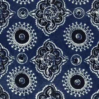 Ajrak Fabric Black/Blue Mindthegap