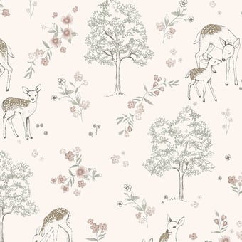 Carta da parati Deer Love Pink Borastapeter