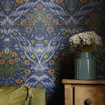 Floral Ornament Panel Indigo Mindthegap