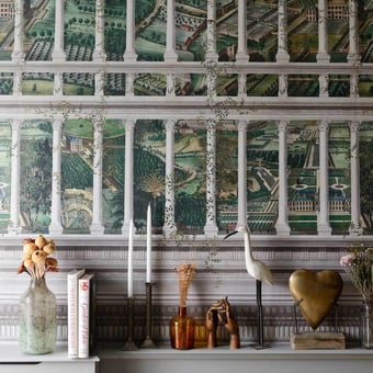 Papel pintado mural panorámico Fairyland Green Mindthegap