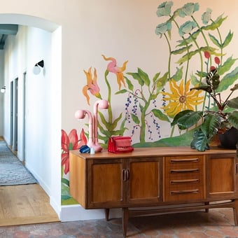Papel pintado mural panorámico Audrey 180x280 cm - 3 listones - Lado izquierdo Bien Fait