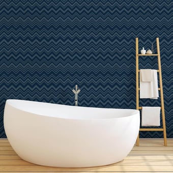Carta da parati Macro Zig Zag Blue Missoni Home