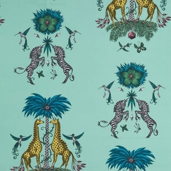 Creatura Fabric Turquoise Clarke and Clarke