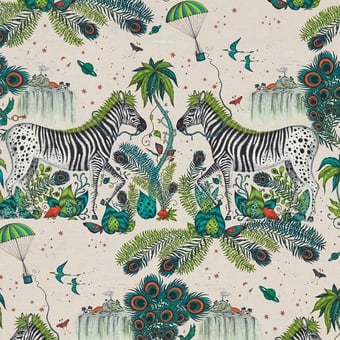 Tessuto Lost World linoen Green Clarke and Clarke