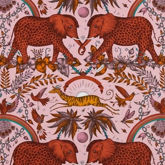 Zambezi Fabric Blush Clarke and Clarke