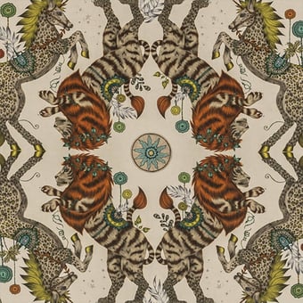 Caspian Linen Fabric Gold Clarke and Clarke