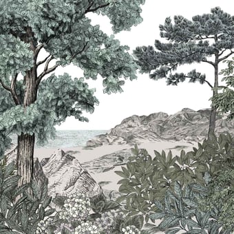 Papier peint panoramique Forêt de Bretagne Naturel 150x330 cm - 3 lés - côté gauche Isidore Leroy