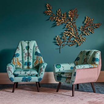 Creatura Fabric Turquoise Clarke and Clarke
