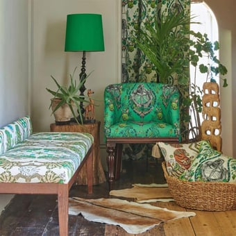 Silverback Linen Fabric Green Clarke and Clarke
