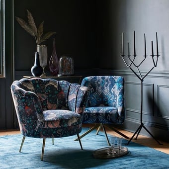 Protea Velvet Blue Clarke and Clarke