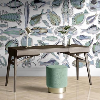 Poissons du Mangi Panel Gris Coloré Quinsaï