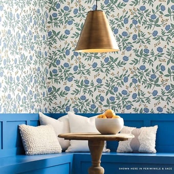 Papel pintado Peonies Periwinkle/Sage Rifle Paper Co.