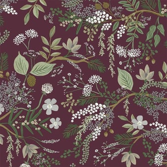 Papel pintado Juniper Forest Burgundy Rifle Paper Co.