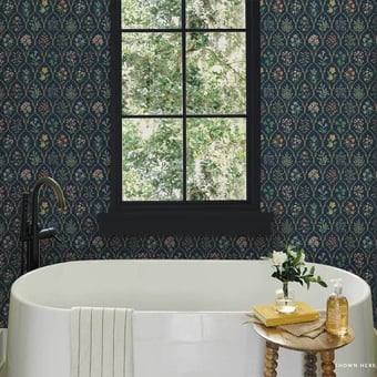Papel pintado Hawthorne Navy/Multi Rifle Paper Co.