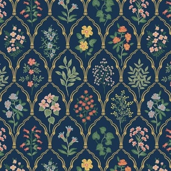 Papel pintado Hawthorne Navy/Multi Rifle Paper Co.
