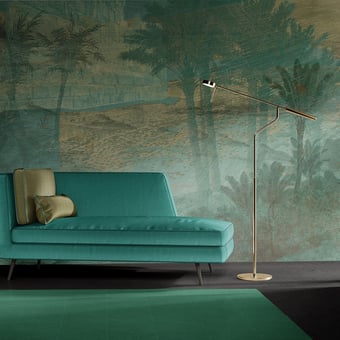 Papel pintado mural panorámico Aux portes de l'Atlas Bleu vert Quinsaï