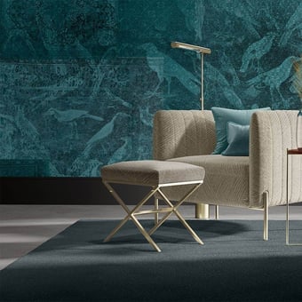 Carta da parati murale Zarabia Bleu turquoise Quinsaï
