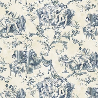 Erotic Toile de Jouy Wallpaper Black Pascale Risbourg