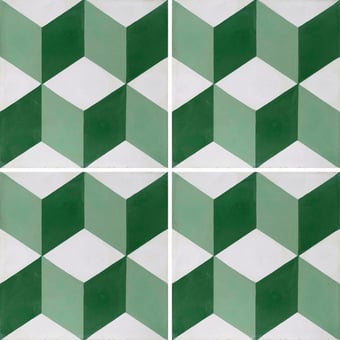 Baldosa hidráulica Cube Emerald Carodeco