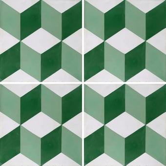 Baldosa hidráulica Cube Emerald Carodeco